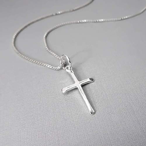 Delicate and Dainty Tiny Sterling Silver Cross Necklace for Women, Gift Necklace for Teens, Godmother Gift, Goddaughter Gift Necklace, 18 inches