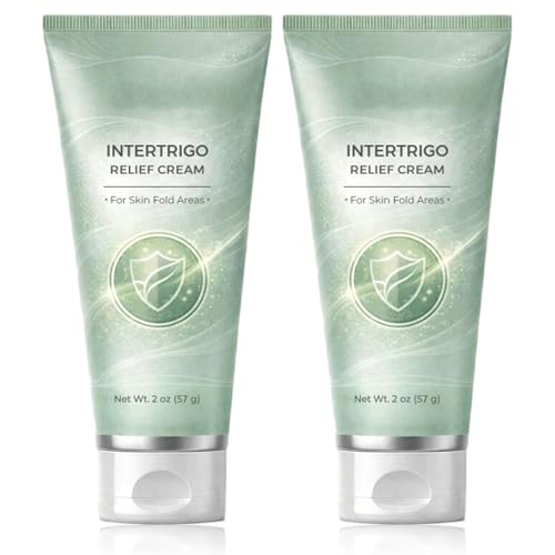 Intertrigo Creme zur Hautfaltenpflege, 2er-Packung, sanfte, beruhigende Creme gegen Scheuern und Nässe, tägliche Anwendung auf Bauchfalte, Oberschenkeln und Achselhöhlen