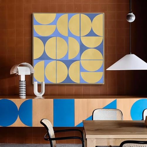 Affiche géométrique abstraite cercle bleu KEBIA pour déco chambre cocooning