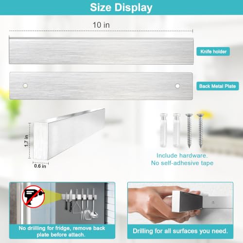 Magnetic-Knife-Holder-for-Wall-Knife-Magnetic-Strip-Magnetic-Knife-Holder-for-Refrigerator-Mount-Knife-Rack-Kitchen-Utensil-Holder-Metal-Tool-Holder-Knife-Block-Kitchen-Organizer-Accessories-97-Inch