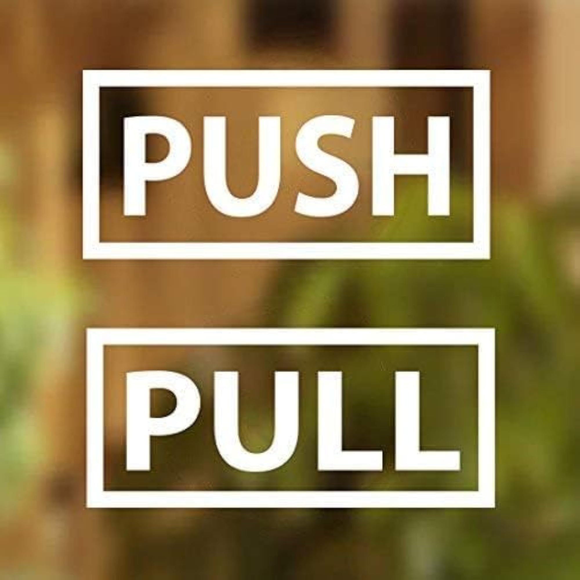 Traditional Push Pull Door Sign Sticker, Handmade Design