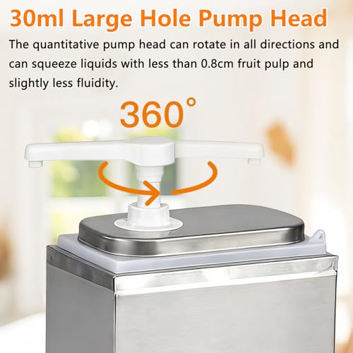 2L Ketchup Spender, Saucenspender Pumpstation mit 2 Pumpen, Edelstahl-Gewürzpumpstation Gewürz-Saucen-Pumpenspender, Salat-Marmeladen-Gewürz-Gewürz-Quetschpumpenbehälter für Küche und Restaurant