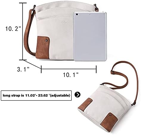 CLUCI Crossbody Bags for Women Leather Purse Travel Vacation Triple Pockets Vintage Handbags Shoulder Bags - Image 4