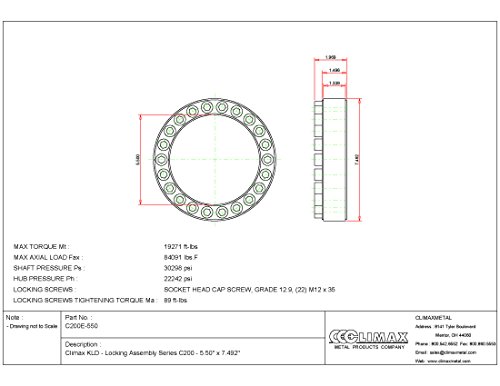Climax Metals C200E-550 Series 200 Locking Assembly, Steel, 5.5
