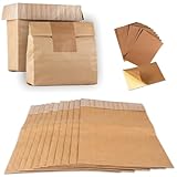 Wenses Trash Compactor Bags for Kitchen (12-Pack), 25% Thicker Kraft Paper Compactor Bags with Leak-Proof Liner & Sticker Seals