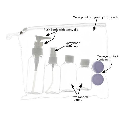 Buy Airline Travel Size Bottles Set Toiletries Contact Lens Case TSA