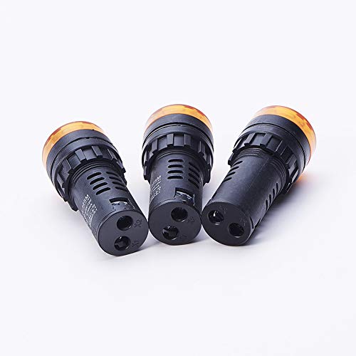 Bettomshin 3Pcs 12V 22Mm/0.87'' Yellow Flash Alarm Indicator Light,Beep Led Pilot Signal Lamp W Buzzer Flush Panel Mount Industrial Signal Lamp Buzzer 30000H For Propagate Signal #TOP3