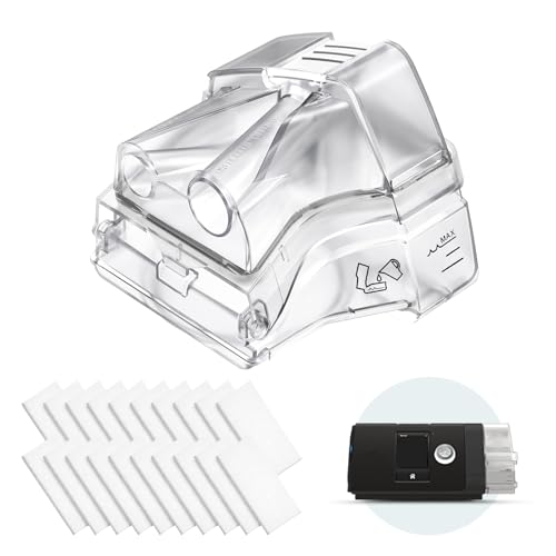 Replacement Water Chamber Comparible with Airsense 10 & AirCurve 10 with 20 Pack Filters Replacement Humidifier Tank Compatible with S10 Series CPAP Supplies and Accessories