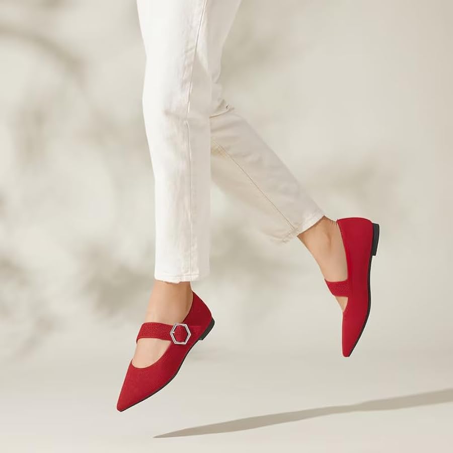 VIVAIA 赤 ポインテッドトゥ Vカット フラットシューズ 美品 VIVAIA MARIA ポインテッドトゥ フラットシューズ 38 Amazon.com