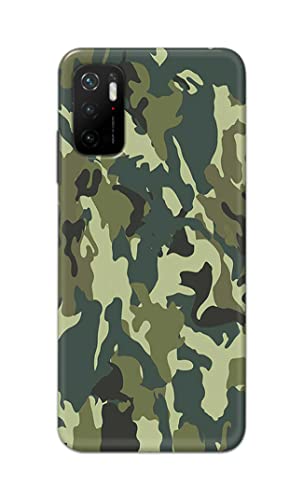 Image of Printed Hard Back Cover Case for Mi Poco M3 Pro 5G Back Cover (Green Army Camouflage) -1803