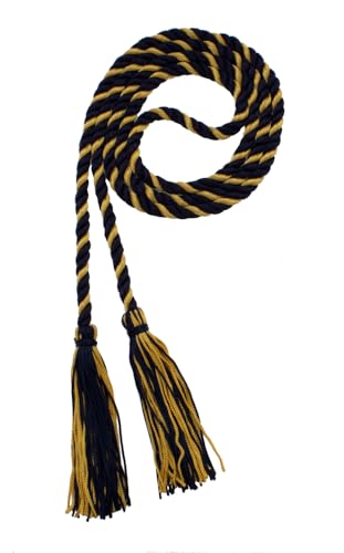 Image of Graduation Honor Cord - Navy /Oriental /Gold - Every School Color Available - Made in USA
