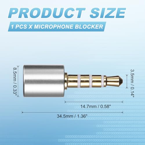 Nexarelle Microphone Blocker, USB 3.5mm Audio Blocker Audio Privacy Protector for Laptops/Smartphones/Tablets/Computers, Silver - Thumbnail 2