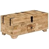 vidaXL Mangoholz Massiv Couchtisch Holztruhe Beistelltisch Kiste Truhe Tisch - 4