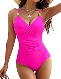 Blooming Jelly Women One Piece Swimsuits Tummy Control Bathing Suit Gold Ring Full Coverage Slimming...