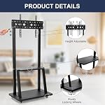 Maiproo Roulement TV Support avec roues pour 32-75 pouces Heavy-Duty Mobile TV Panier LCD LED OLED Ecrans de panneau plat Smartboard tient jusqu'à 100lbs portatif TV Stand sur roues avec la hauteur de plateau réglable