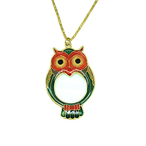 Halsketten Leselupe Emaille Eule Anhänger Halskette 10-fache Vergrößerung Glas Dekorative Monokel Lupe Cover