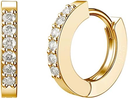 SWEETV 925 Sterling Silver Huggie Hoop Earrings for Women Girls-Tiny Small Cartilage Hoop Earring