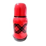 Termo de Botella térmica de Acero inoxidable para bebidas frías y calientes Taza de café de viaje con Taza Frasco de agua Vaso aislado al vacío 0.25L(Red)
