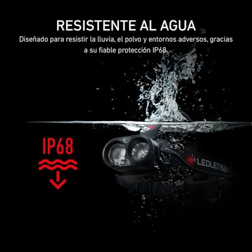 Linterna Frontal Ledlenser 502124 negra con haz ajustable y banda elástica cómoda 7