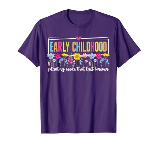 Early Childhood Teacher Best Early Childhood Educator T-Shirt, Men, Purple, Medium