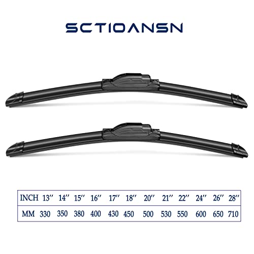 SCTIOANSN OEM Quality 22" + 21" Premium All-Seasons Auto Windshield Wiper Blades J-Hook(Set of 2) by sctioansn - Used condition - Image 3