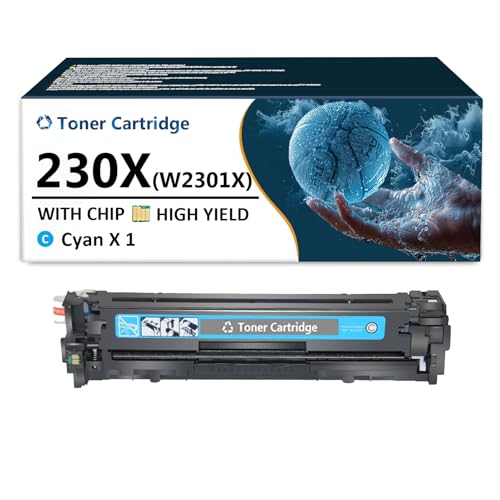 SDFASA 230X Toner Cartridge Replaces for HP LaserJet 230X W2301X Cyan Toner Cartridges Replacement Toner for HP Color LaserJet Pro 4203dw 4203dn MFP 4303dw Printers, 1 Pack