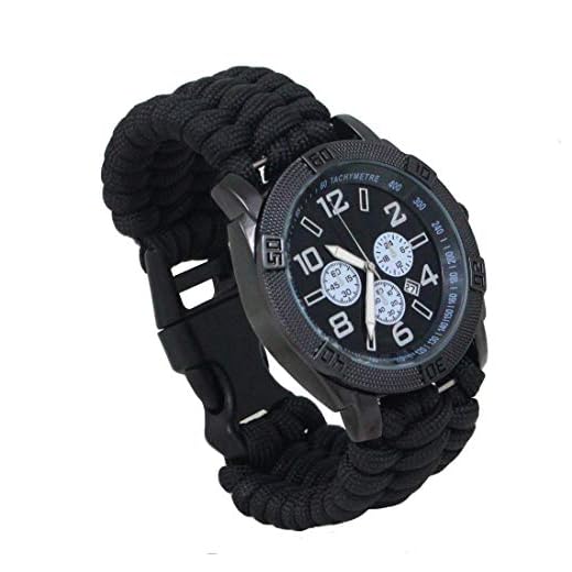 Miltec Paracord Montre de l’armée, Noir L noir