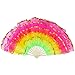 ręczny składany wentylator Chiński styl tańca Fan pięciu warstw fanów Yarn Handheld składane Fan Art Wedding Home Decoration Crafts prezent składany wentylator dekoracje (Color : A)