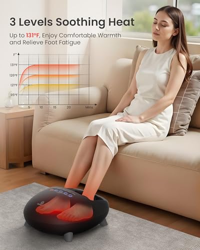 COMFIER Foot Massager with Heat,Shiatsu Foot Massager with Dual Heating,3 Kneading & 3 Compression,Heated Feet Massage for Plantar Fasciitis, Fits Up to Size 14,Gifts for Women Men - Thumbnail 3