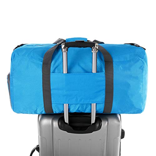 Dimayar 60L Packable Travel Duffle Bag,Unisex Foldable Duffel Bag Large Lightweight Travel Bag Blue