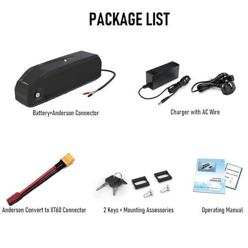 Yasco (UK Warehouse) 36V 18Ah Ebike Lithium Battery, Large Capacity Rechargeable Electric Bicycle Battery with Charger, with 25A BMS Protection, Conversion Kit, 36v 18Ah Hailong03 (0-750w) - Image 2