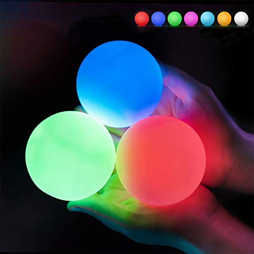LOFTEK Led Pool Balls Lights,Color Changing Floating Led Pool Light Waterproof IP65,Battery LED Ball Lights,Hot Tub Glow Balls,Bath Toys,Pool Toys,Night Lights,Glow Beach Ball Outdoor Indoor (2 Packs)