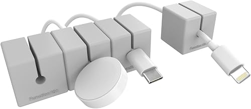 Function101 Bloques de cables (nueva versión) Paquete de 4 Color gris Organizador magnético de cablecable Bloques de silicona extra pesados y
