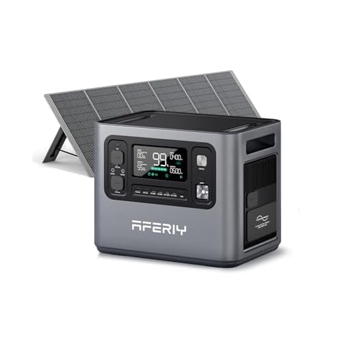 AFERIY P280 2800W Portable Power Station with 400W Solar Panel, 2048Wh LiFePO4 Battery,Expandable to 10kWh,1800W AC Charging Less 38 mins,UPS Solar Generator for Home Use,Power Outages,Campi