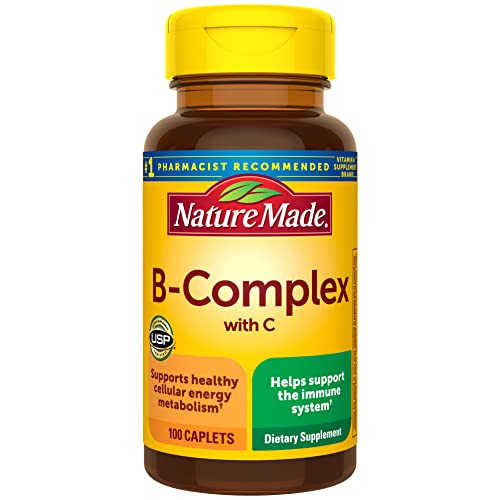 Nature Made B Complex With Vitamin C, Dietary Supplement For Immune System Support, 100 Caplets, 100 Day Supply #TOP15