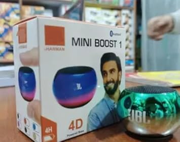 Boost 4 Colorful Wireless Mini Electroplating Round Steel Speaker, 10W Bluetooth, Multicolor, Pack of 1