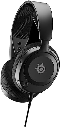 （23:30時点） SteelSeries ゲーミングヘッドセット ヘッドホンArctis Nova 1 軽量 有線 密閉型 PC PS5 PS4 Switch 対応 双方向マイク ノイズキャンセリング 空間オーディオ Hi-Fiサウンド 調整可能 61606 ブラック