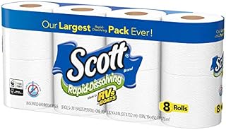 Scott Rapid Dissolve Bath Tissue Made for RVs and Boats (8 Rolls)