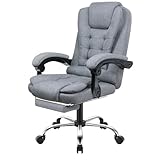 【Hauteur du Siège Réglable】La position d'inclinaison du dossier peut être verrouillée entre 90° et 130° pour répondre à vos besoins en matière de travail, de relaxation et de sieste. L'assise peut être réglée de 10 cm vers le haut ou vers le bas pour obtenir la hauteur optimale, et la fonction de pivotement à 360° vous permet d'effectuer plusieurs tâches à la fois.