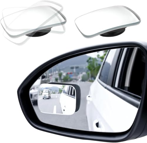 Image of Rectangle Blind Spot Car Mirror Wide Angle Blind Spot Rear Mirror Convex 360 Degree view Blindspot with Frame (2 Pcs) for Car (RECTANGAR)