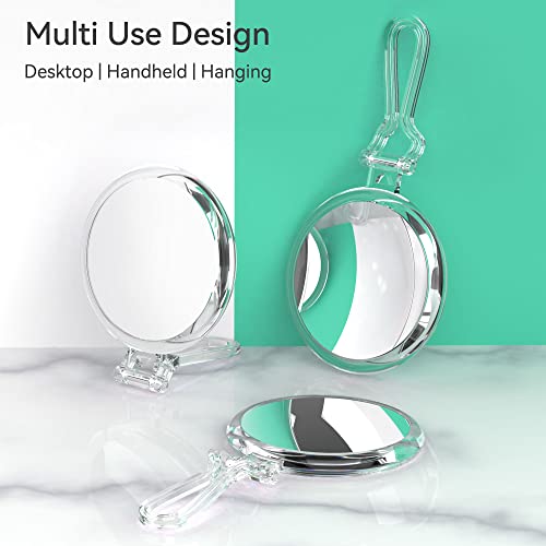 Miyadiva Hand Mirror 25X Magnifying Mirror With Handle,Magnifying Makeup Mirror With Double Side 25X/1X Travel Makeup Mirror And 10X Magnifying Makeup Mirror With Suction Cups,Gift For Parents #TOP6