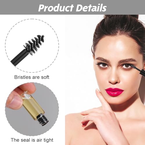 20 PCS Empty Mascara Tube with Eyelash Wand 3ml Mini Empty Mascara Bottles with Brush Rubber Inserts for Castor Oil Small Sample Size Eyelash Growth packing Tube Container for Home and Travel2