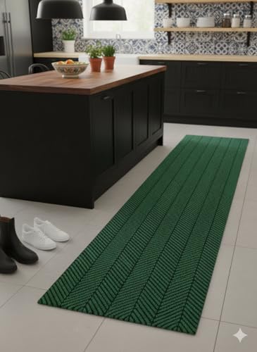 Image of Vivid Anti Slip Door Mat, Floor Mat for Living Room with Anti Slip Backing, Anti Skid Door Mats for Home, Kitchen, Entrance, Hospital, Bathroom Mat [Size 4x4 feet, Color Green]