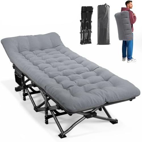 ATORPOK Camping Cot for Adults with Comfortable Cushion, Folding Bed | 450LBS Heavy Duty; Foldable...