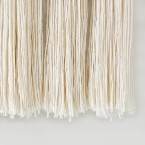 Macrame Wall Hanging, Ivory Tassel Ball Boho Wall Decor, 27"x31" by Jakalin - Used condition - Image 8
