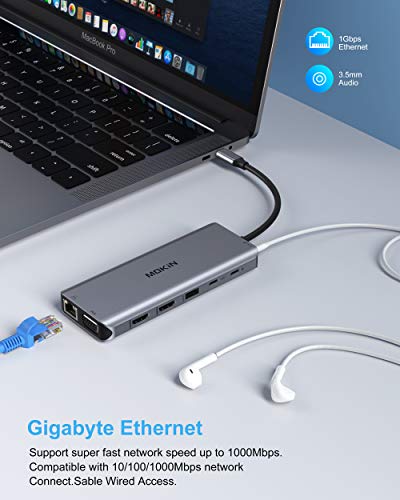 Estación de acoplamiento USB C multipuerto con lector de tarjetas SD y TF para creativos 6
