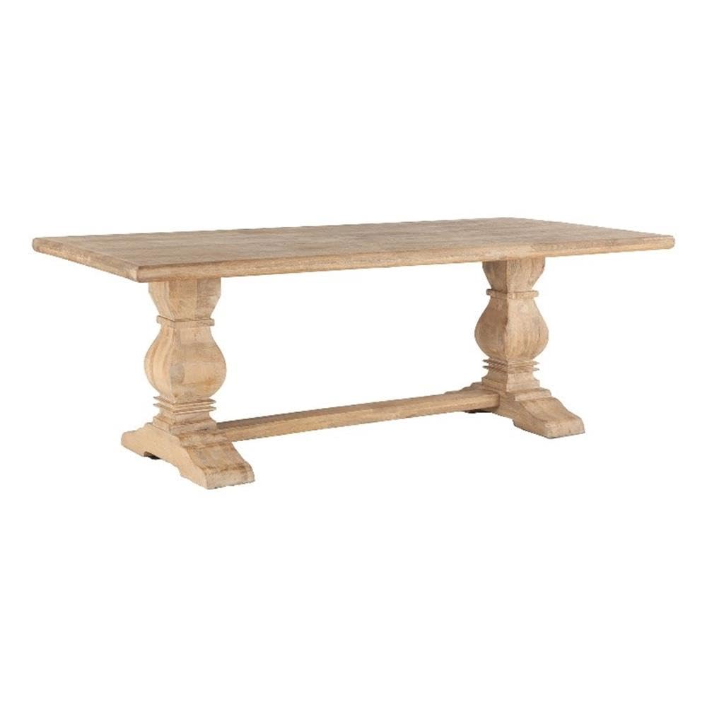 Mango Wood Rectangular Dining Table in Antique Oak
