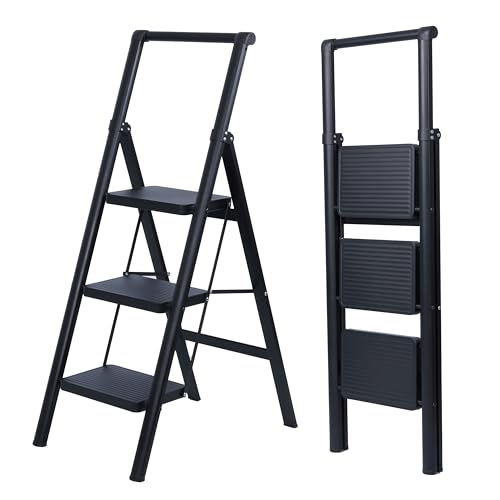UZIRO Escalera Plegable 3 Peldaños Antideslizantes