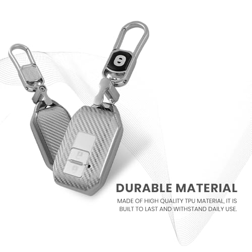 Image of Keyzone silverstar TPU Key Cover & Keychain for Baleno, Jimny, Swift, Ertiga, Grand Vitara, XL6, Brezza, Fronx, Dzire, Glanza, Urban Cruiser Hyryder 2 Button Smart Key (Silver)
