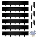 Borde de acero para paisajismo – Borde de jardín de metal de 40 pulgadas de largo x 8 pulgadas de alto – Borde de césped de paisaje – 20 pies en total 6 piezas – Martillo sin excavación resistente